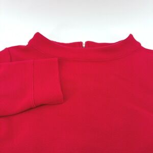 Talbots‎ Womens Top Size S Red 3/4 Sleeve Mock Neck Ribbed Knit Blouse